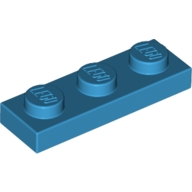 Lego destička 1x3, azurová tmavá (6089780, 6153538)