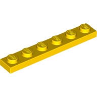 Lego destička 1x6, žlutá (366624)